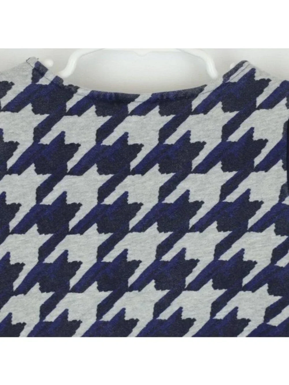 Gymboree Girls Size 4 Blue Gray Houndstooth Crewneck Long Sleeve Sweatshirt